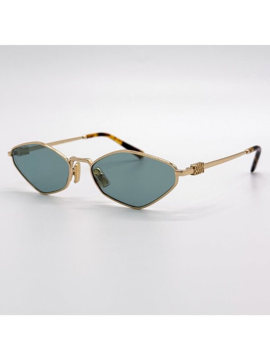 Miu Miu Women Sunglasses Gold Green Mirror Silver MU56ZS 5AK04M NEW AUTHENTIC Miu Miu MU56ZS Sunglasses 5AK04M Gold - eye-oo.com main image 4